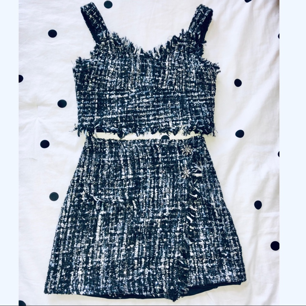 Matching Two Piece Tweed Set
